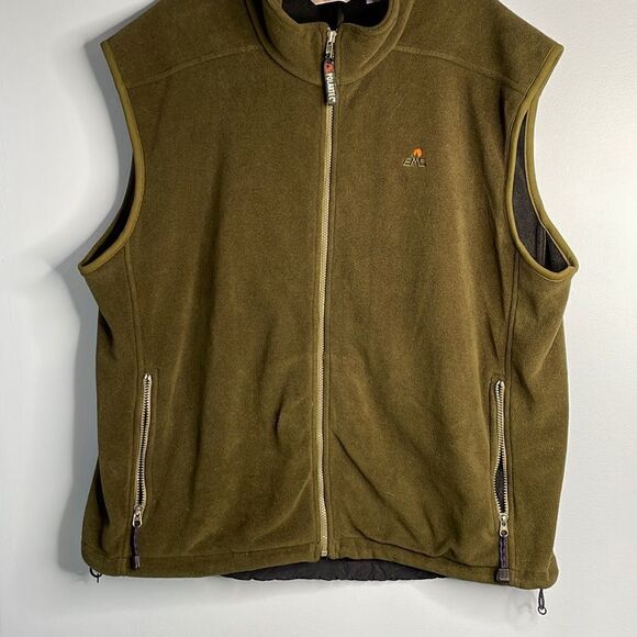 Mens XL EMS Full Zip Vest Olive Green Polartec - Picture 1 of 10